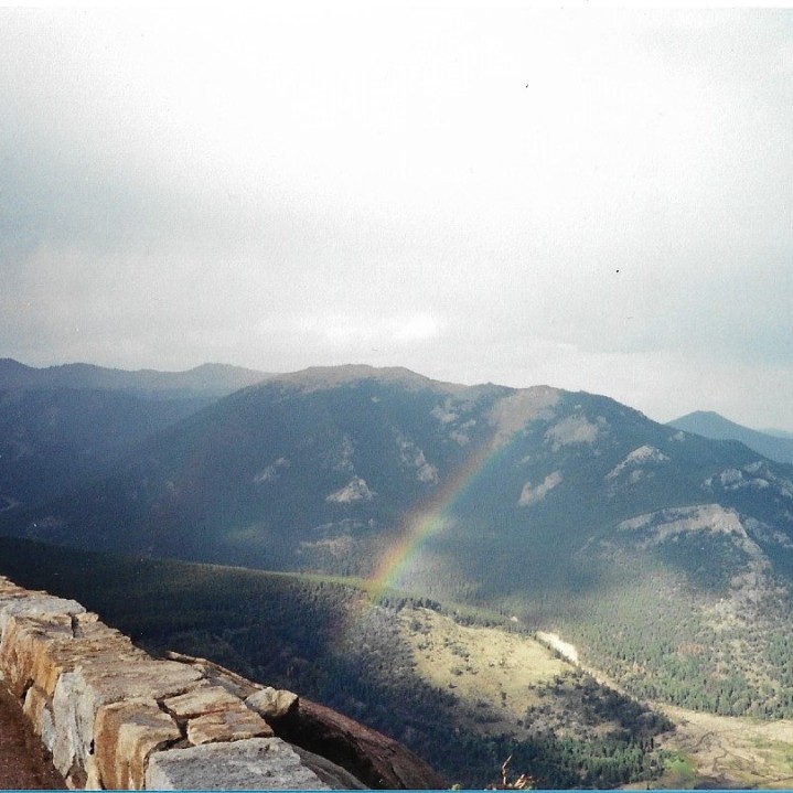 rainbow on colorado mountain